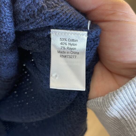 SONOMA Navy Cotton Blend V Neck Knit Sweater Size Small - Picture 4 of 6
